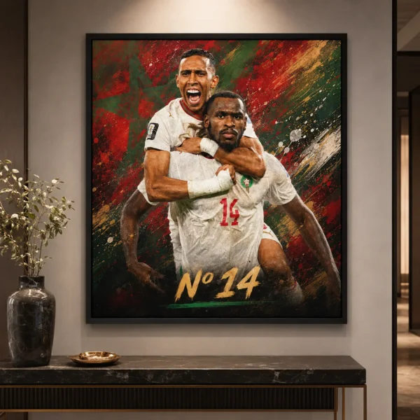 Tableau mural Football Pop Art - Décoration salon chambre - Toile Canvas 70x70 cm