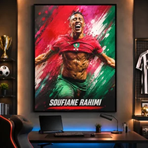 Tableau mural Football  Pop Art - Décoration salon chambre - Toile Canvas 70cmx70 cm