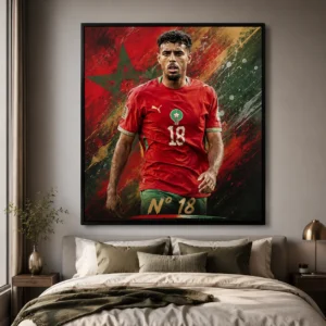 Tableau mural Football Pop Art - Décoration salon chambre - Toile Canvas 70x70 cm