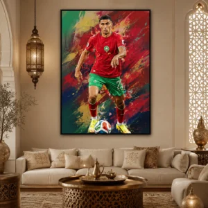Tableau mural Football Pop Art - Décoration salon chambre - Toile Canvas 1mx70 cm