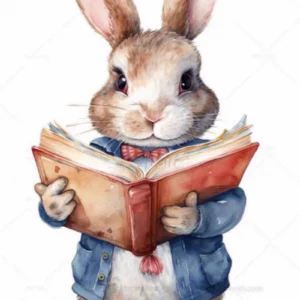 STIKERS2 - lapin avec livre