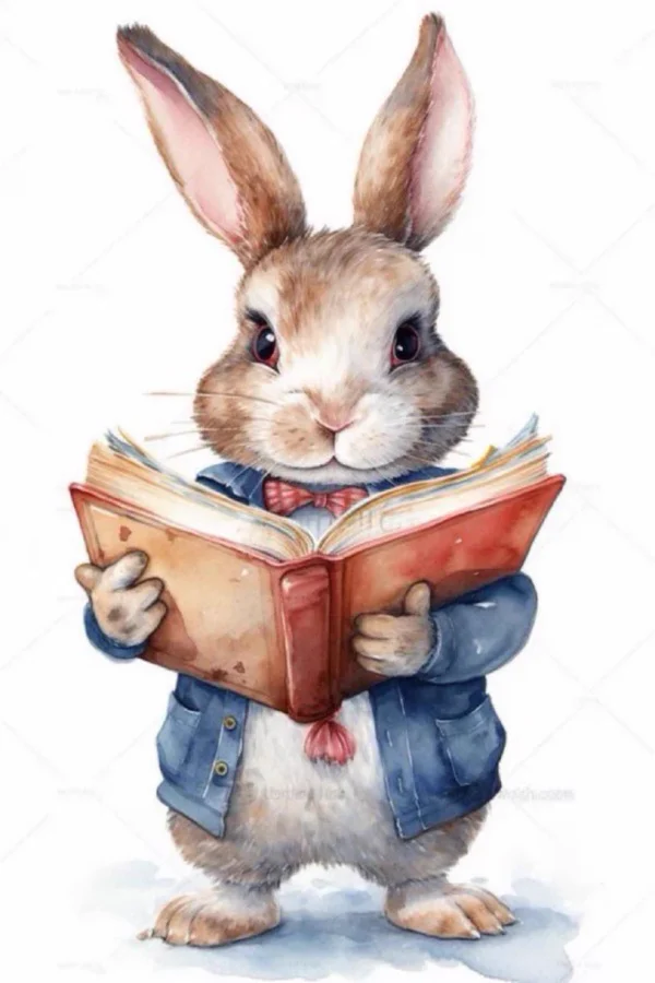 STIKERS2 - lapin avec livre